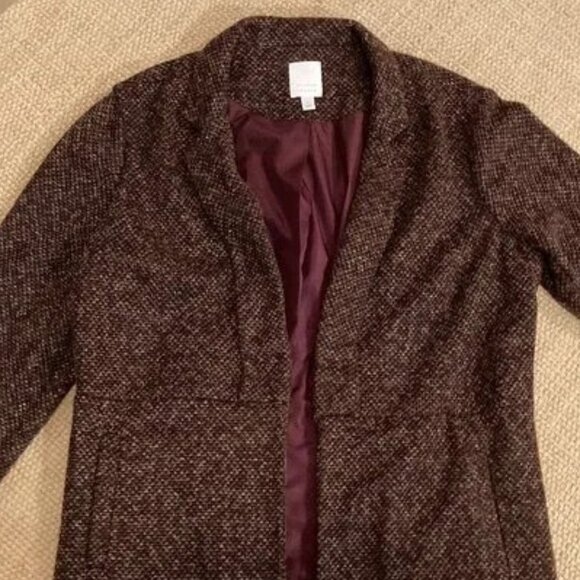 LAST CHANCE  Lauren Conrad Tweed Open Front Blazer with Pockets - Picture 1 of 7